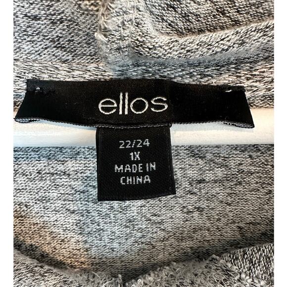Ellos Gray Heather lightweight sweater with hood 1X Preowned - Picture 3 of 5